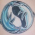Tatuaje Yin yang con dos delfines