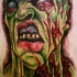 Tatuaje la cabeza del zombi furioso