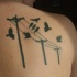 Tatuaje en el hombro, pájaros en alambres