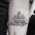 ancoraggio tradizionale con nave tatuaggio
