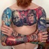 Tatuaje en el pecho y brazos,  héroes diferentes fantásticos de la guerra de las galaxias