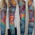 Tatuaje en el brazo, cosmos impresionante pintoresco
