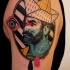 Tatuaje en el brazo, retrato de marinero extraordinario