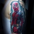 Illustrative style colored shoulder tattoo of detailed Deadpool