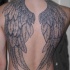 Tatuaje en la espalda, alas sencillas de ángel