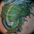 Tatuaje  tortuga verde  en río