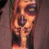 avvertimento ragazza santa morte avambraccio tatuaggio