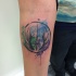 Aquarell Stil erstaunlich aussehendes Star Wars Emblem Tattoo am Unterarm