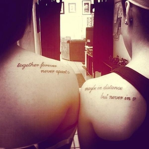 Zusammen für immer Freundschaft Zitat Tattoos