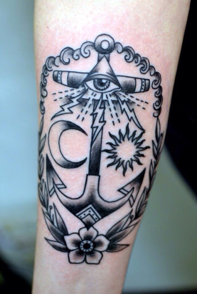 Traditional anchor tattoo