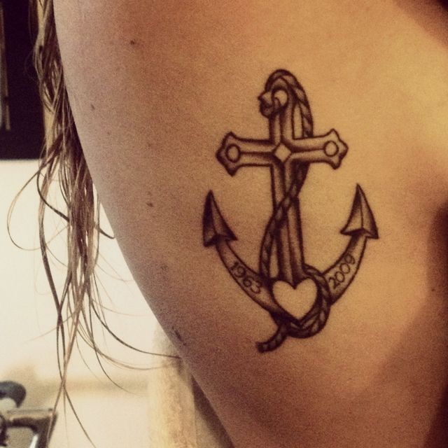 Traditional anchor tattoo for women