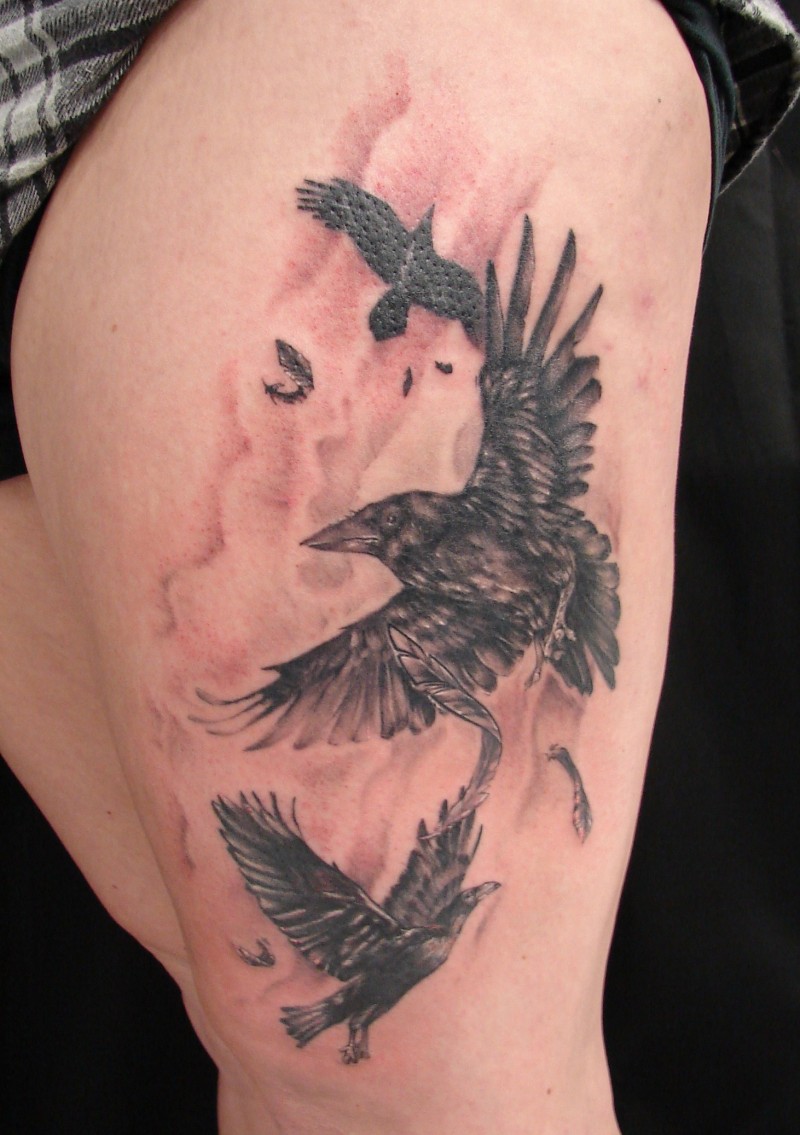 Two cool birds tattoo for guys