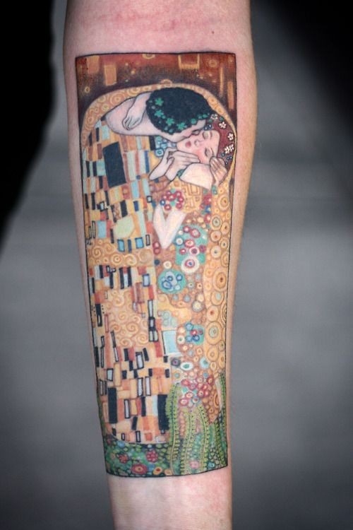 unico stile quadro famoso Baccio colorato in letto tatuaggio su braccio