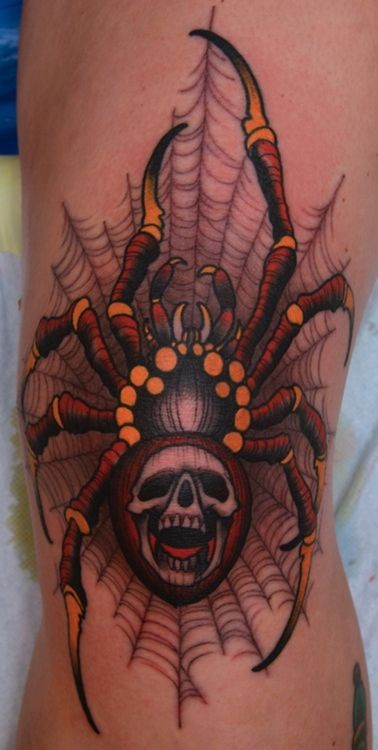 Very colorful  spider tattoo