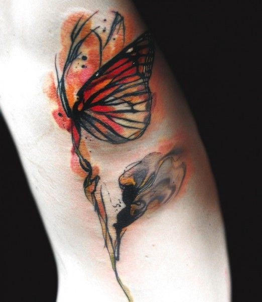 Water color  tattoo butterfly