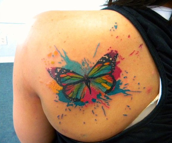 Watercolor  butterfly tattoo