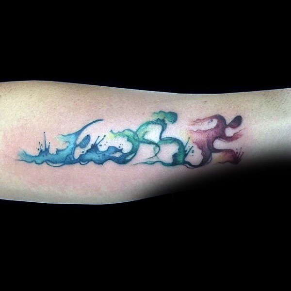 Watercolor style interesting looking tattoo of Olympic games emblem