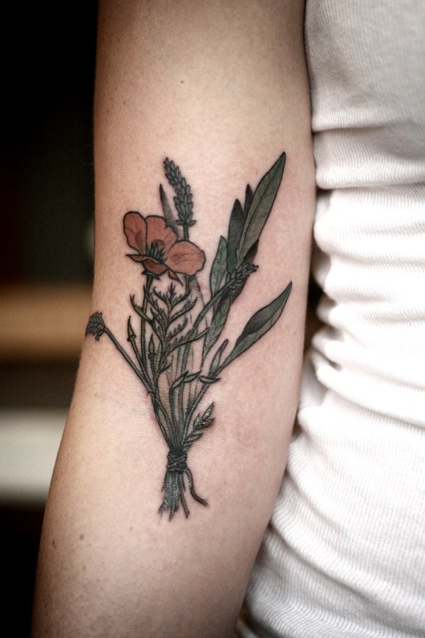 Wildflowers forearm tattoo for girls