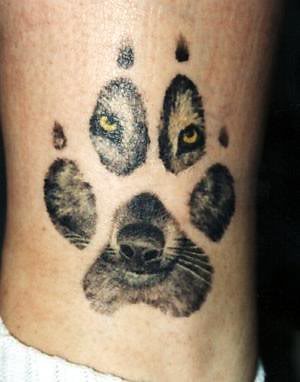 Wolf tattoo paw