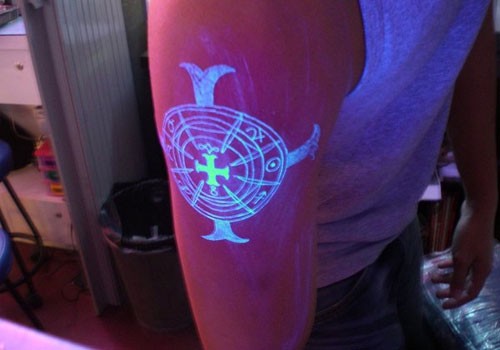 Wonderful bizarre signs black light tattoo